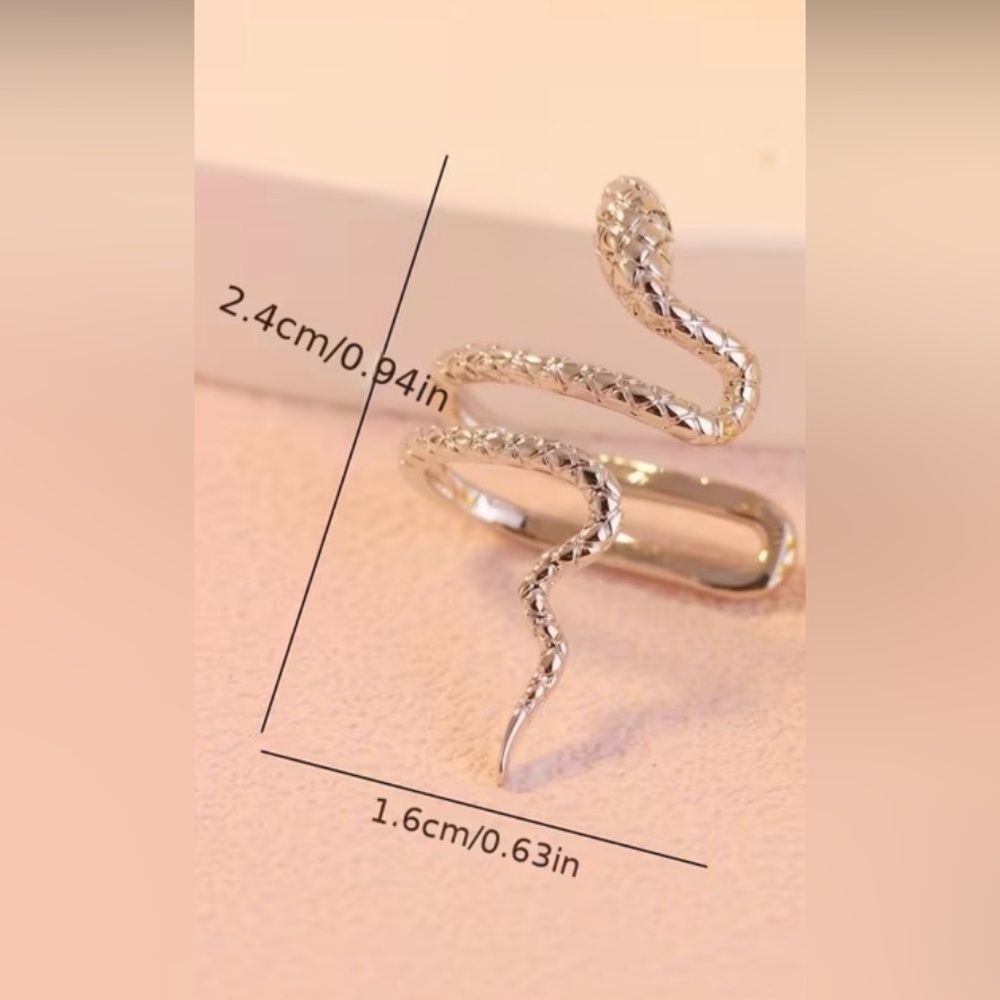 Elegant Silver Snake Ear Cuff - Picture 3 of 3